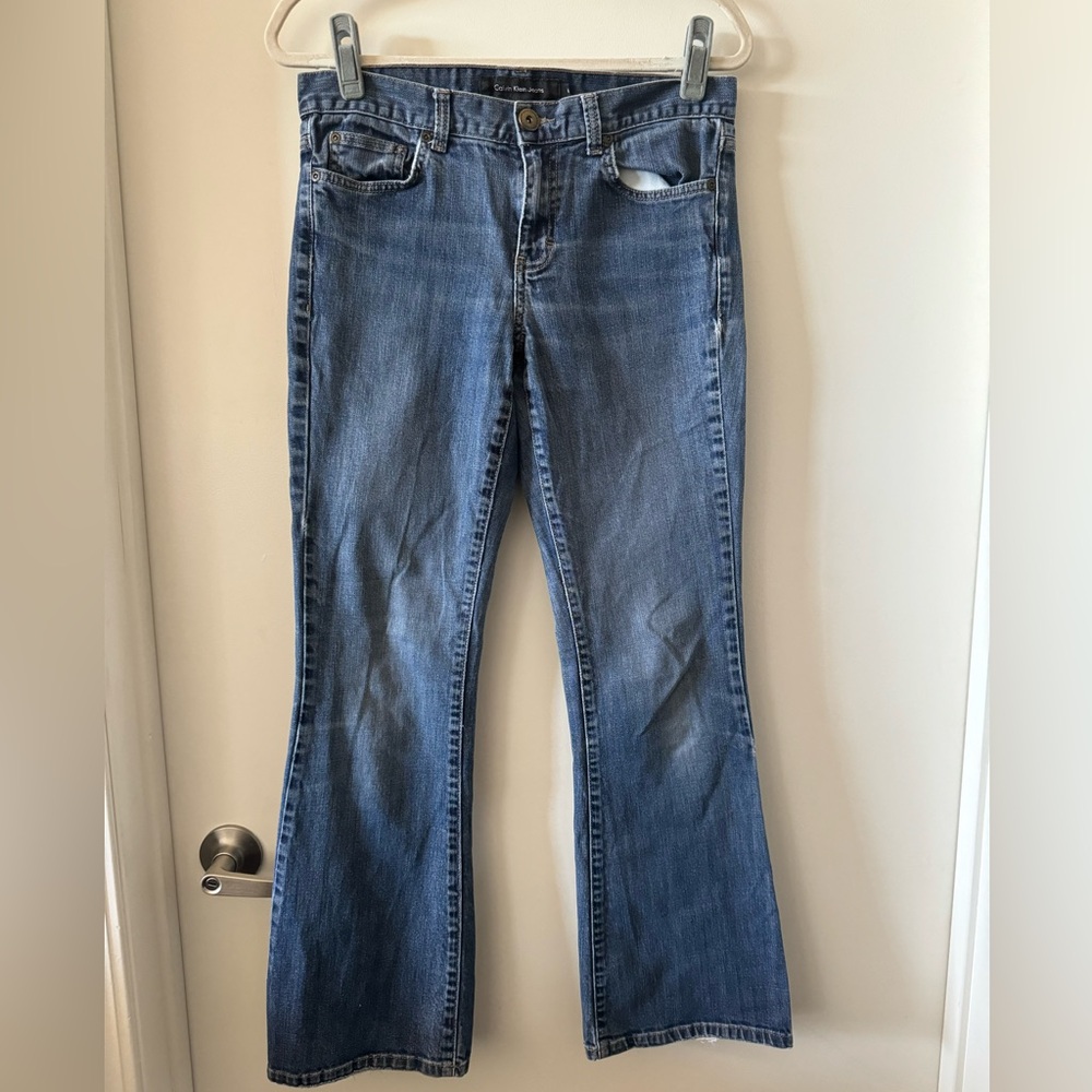 Calvin Klein Jeans Women's Medium Blue Denim Flare Jeans